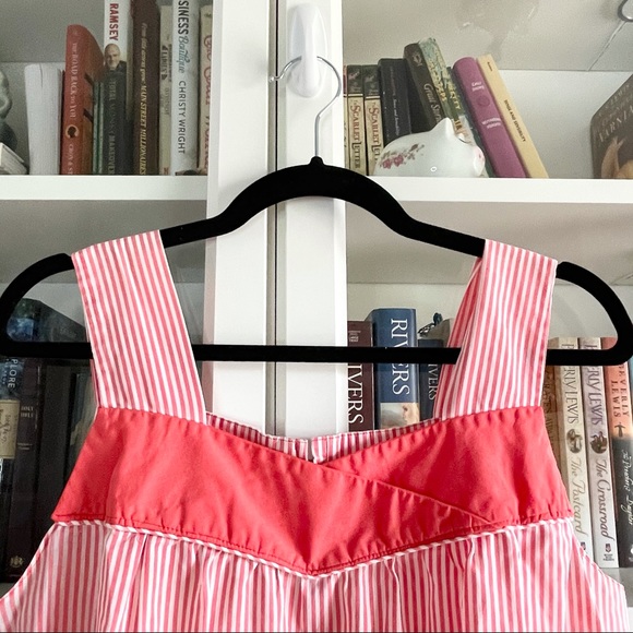 VTG Red and White Candy Stripe Muumuu House Dress - Picture 3 of 15